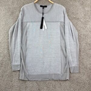 Robert Rodriguez Sweater XS Gray Sheer Mesh Tunic Minimalist Avant Garde NWT
